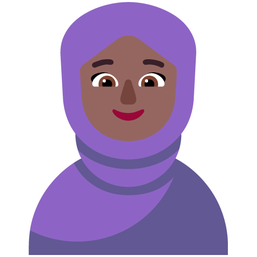 Wanita dengan Jilbab: Warna Kulit Gelap-Sedang