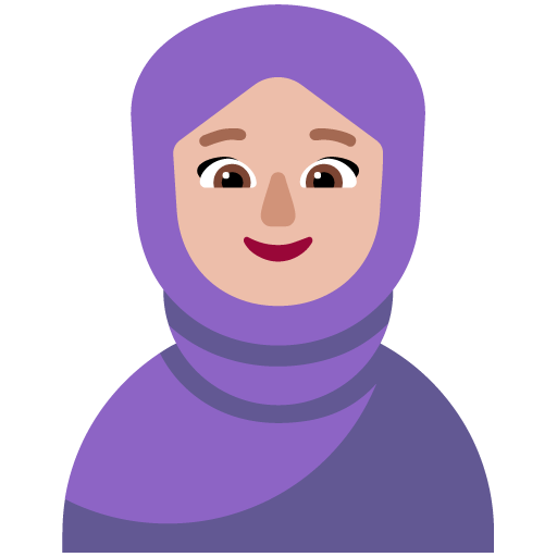 Wanita dengan Jilbab: Warna Kulit Cerah-Sedang