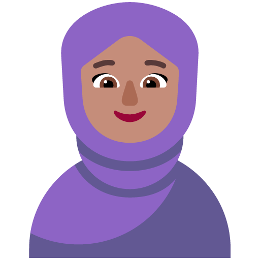 Wanita dengan Jilbab: Warna Kulit Sedang