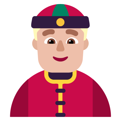 Orang dengan topi Tionghoa: Warna Kulit Cerah-Sedang