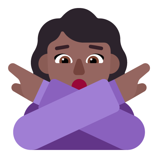 Wanita mengisyaratkan TIDAK: Warna Kulit Gelap-Sedang