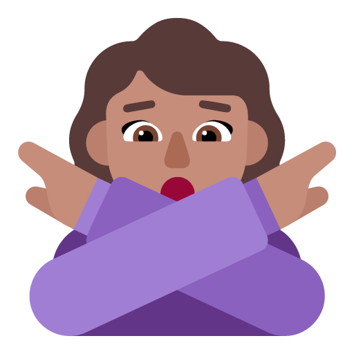 Wanita mengisyaratkan TIDAK: Warna Kulit Sedang