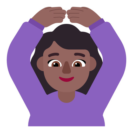 Wanita mengisyaratkan OKE: Warna Kulit Gelap-Sedang