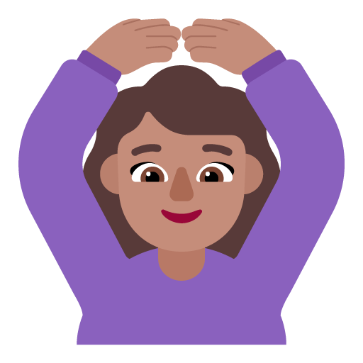 Wanita mengisyaratkan OKE: Warna Kulit Sedang