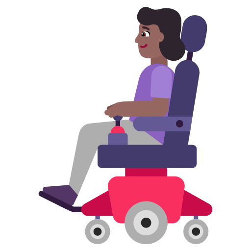Wanita dengan kursi roda bermotor: Warna Kulit Gelap-Sedang