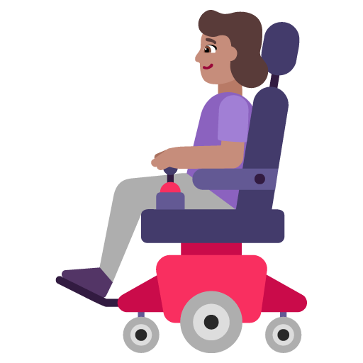 Wanita dengan kursi roda bermotor: Warna Kulit Sedang