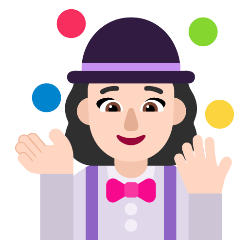 Wanita bermain juggling: Warna Kulit Cerah
