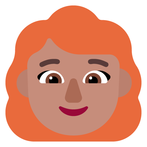 Wanita: Warna Kulit Sedang, Rambut Merah