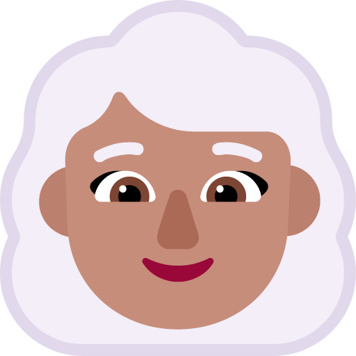 Wanita: Warna Kulit Sedang, Rambut Putih