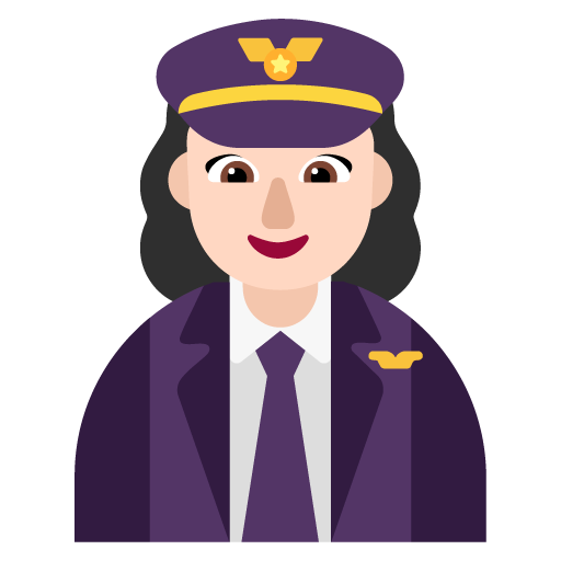 Pilot wanita: Warna Kulit Cerah