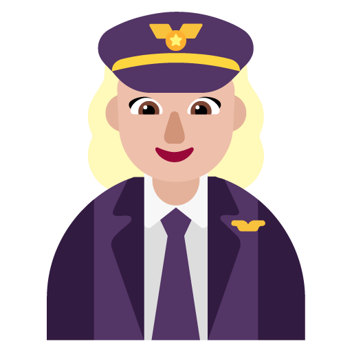 Pilot wanita: Warna Kulit Cerah-Sedang