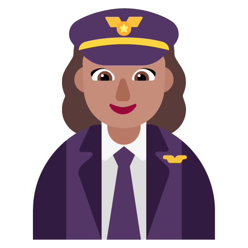 Pilot wanita: Warna Kulit Sedang