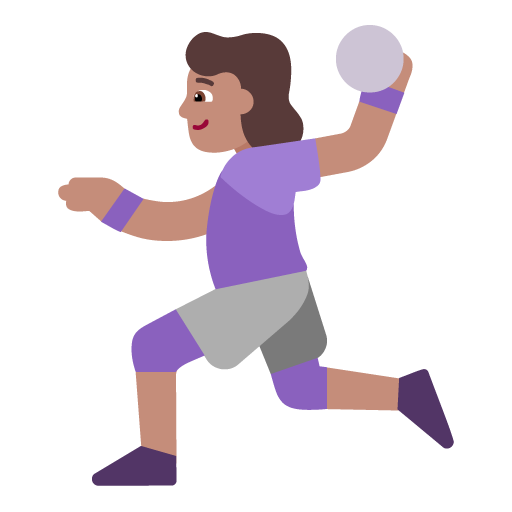 Wanita bermain bola tangan: Warna Kulit Sedang
