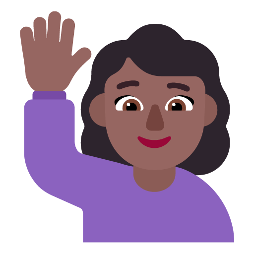 Wanita mengangkat tangan: Warna Kulit Gelap-Sedang