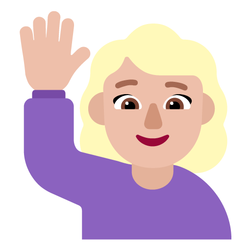 Wanita mengangkat tangan: Warna Kulit Cerah-Sedang