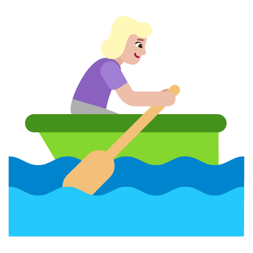 Wanita mendayung perahu: Warna Kulit Cerah-Sedang