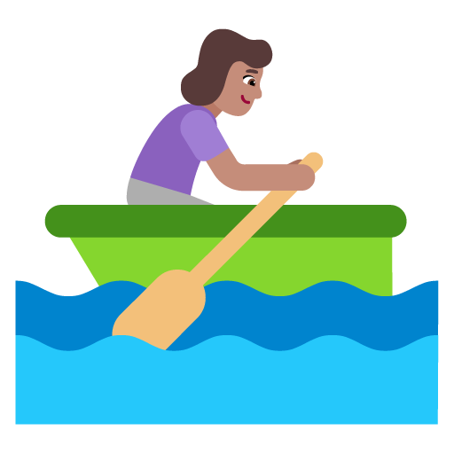Wanita mendayung perahu: Warna Kulit Sedang