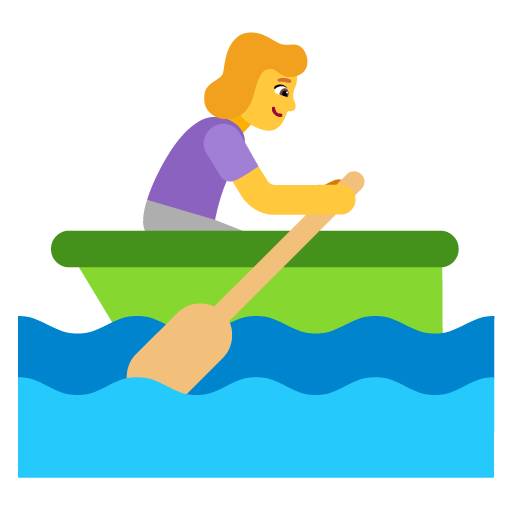 Wanita mendayung perahu