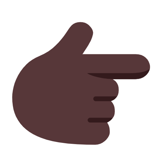 Указывающий направо палец: очень темный тон кожи для Microsoft Windows 11 23H2 June 2024 Update