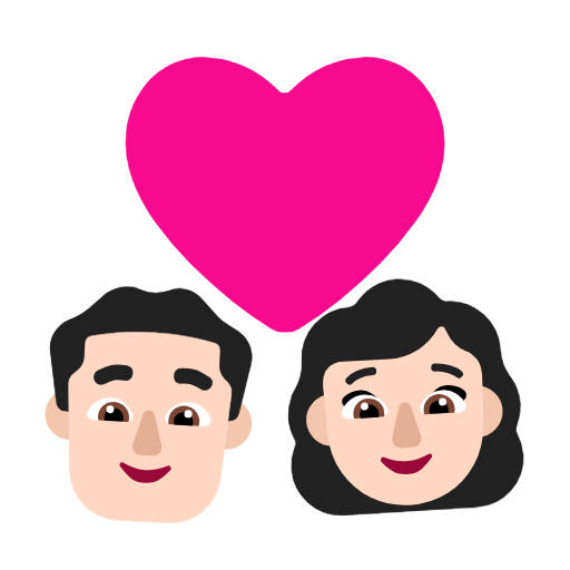 Пара з серцем-чоловік: світлий тон шкіри, жінка: світлий тон шкіри для Microsoft Windows 11 23H2 June 2024 Update