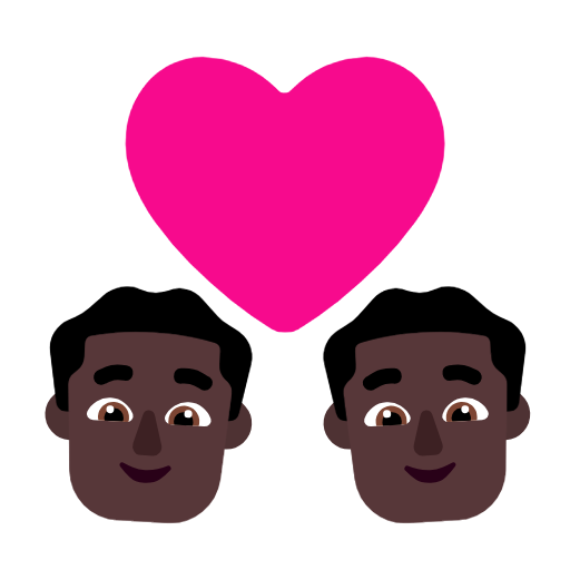 Закохана пара: чоловік чоловік дуже темний тон шкіри для Microsoft Windows 11 23H2 June 2024 Update