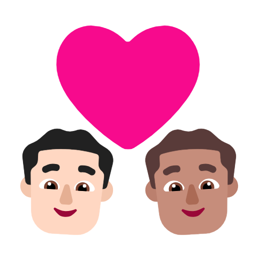 Закохана пара: чоловік чоловік Дуже світлий тон шкіри середній тон шкіри для Microsoft Windows 11 23H2 June 2024 Update