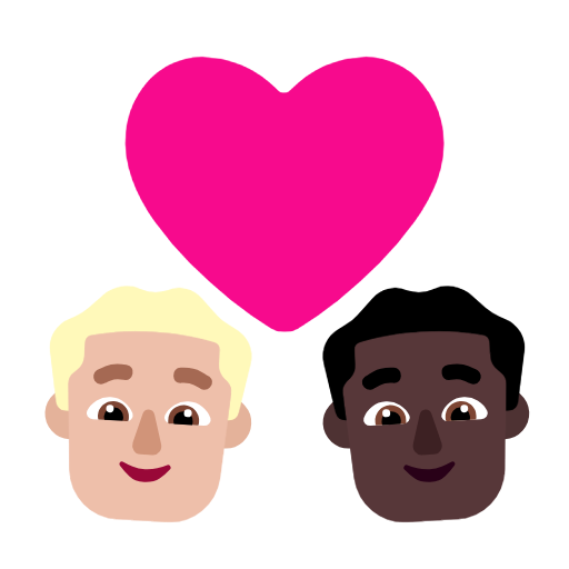 Закохана пара: чоловік чоловік світлий тон шкіри дуже темний тон шкіри для Microsoft Windows 11 23H2 June 2024 Update