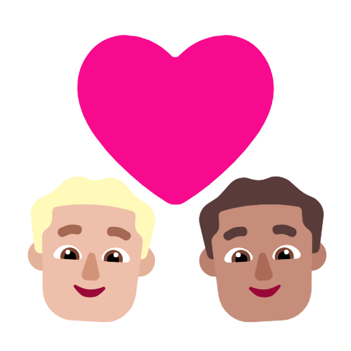 Закохана пара: чоловік чоловік світлий тон шкіри середній тон шкіри для Microsoft Windows 11 23H2 June 2024 Update