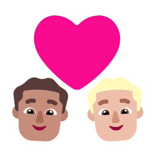 Закохана пара: чоловік чоловік середній тон шкіри світлий тон шкіри для Microsoft Windows 11 23H2 June 2024 Update