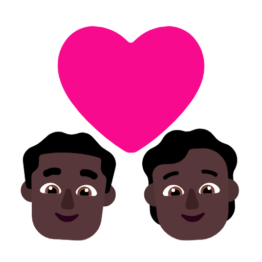 Пара з серцем: чоловік, особистість, темний Тон шкіри для Microsoft Windows 11 23H2 June 2024 Update