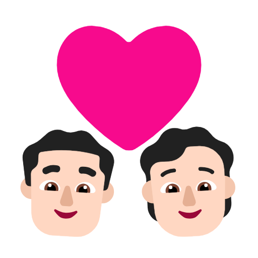 Пара с сердцем: Мужчина, Личность, Светлый Тон Кожи для Microsoft Windows 11 23H2 June 2024 Update