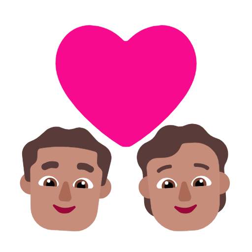 Пара з серцем: чоловік, особистість, середній тон шкіри для Microsoft Windows 11 23H2 June 2024 Update