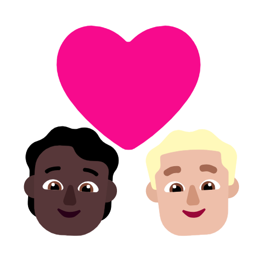 Пара з серцем: людина, чоловік, темний тон шкіри, середньо-світлий тон шкіри для Microsoft Windows 11 23H2 June 2024 Update