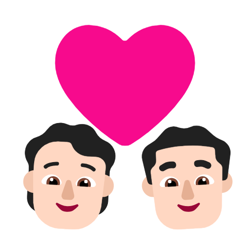 Пара с сердцем: Человек, Мужчина, Светлый тон кожи для Microsoft Windows 11 23H2 June 2024 Update