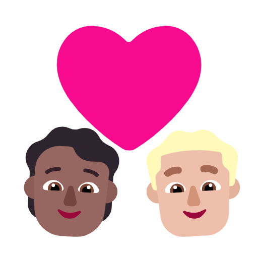 Пара с сердцем: Человек, Мужчина, Средне-темный тон кожи, Средне-светлый тон кожи для Microsoft Windows 11 23H2 June 2024 Update