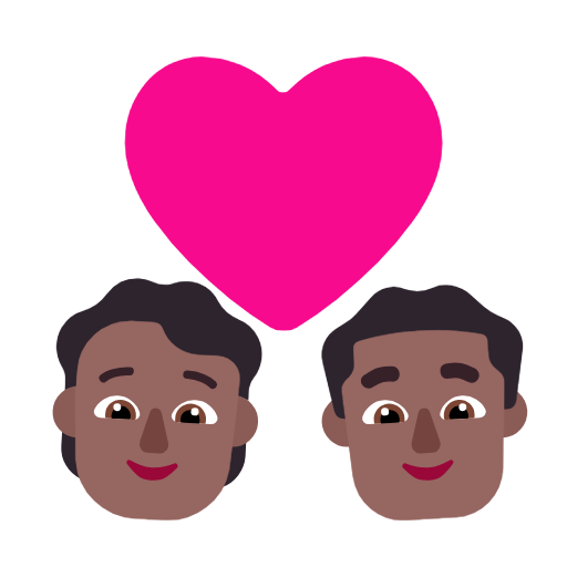 Пара з серцем: людина, чоловік, середньо-темний тон шкіри для Microsoft Windows 11 23H2 June 2024 Update