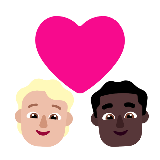 Пара з серцем: людина, чоловік, середньо-світлий тон шкіри, темний тон шкіри для Microsoft Windows 11 23H2 June 2024 Update