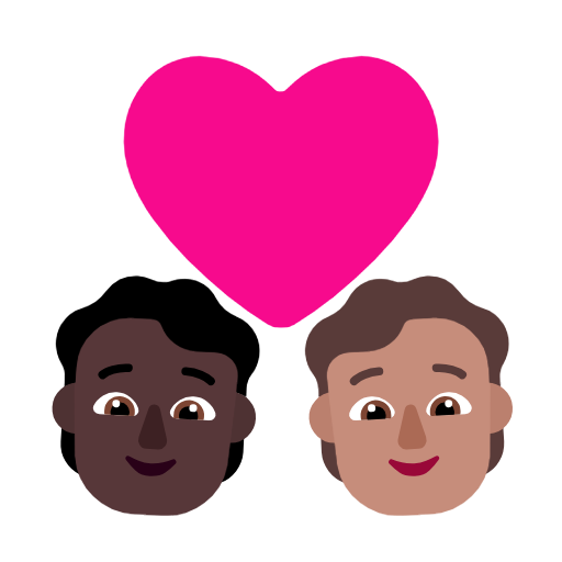 Закохана пара: дорослий дорослий дуже темний тон шкіри середній тон шкіри для Microsoft Windows 11 23H2 June 2024 Update