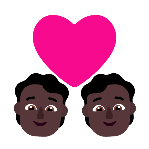 Пара з серцем: людина, людина, темний тон шкіри для Microsoft Windows 11 23H2 June 2024 Update