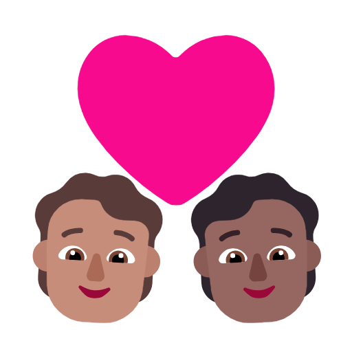 Закохана пара: дорослий дорослий середній тон шкіри темний тон шкіри для Microsoft Windows 11 23H2 June 2024 Update