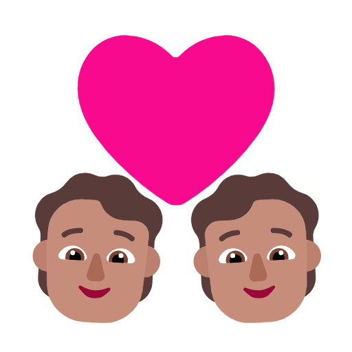 Пара з серцем: людина, людина, середній тон шкіри для Microsoft Windows 11 23H2 June 2024 Update