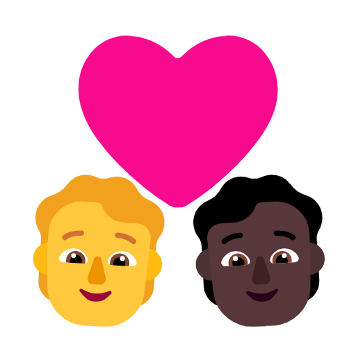 Пара с сердцем: Человек, Человек, Без тона кожи, Темный тон кожи для Microsoft Windows 11 23H2 June 2024 Update