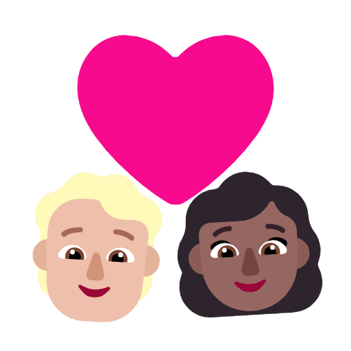 Пара з серцем: людина, жінка, середньо-світлий тон шкіри, середньо-темний тон шкіри для Microsoft Windows 11 23H2 June 2024 Update