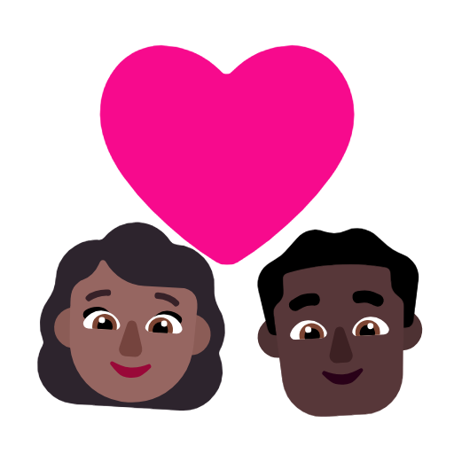 Закохана пара: жінка чоловік темний тон шкіри дуже темний тон шкіри для Microsoft Windows 11 23H2 June 2024 Update