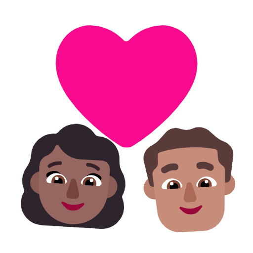 Закохана пара: жінка чоловік темний тон шкіри середній тон шкіри для Microsoft Windows 11 23H2 June 2024 Update