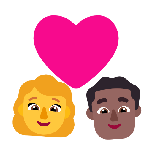 Пара з серцем-жінка: без тону шкіри, чоловік: середньо-темний тон шкіри для Microsoft Windows 11 23H2 June 2024 Update