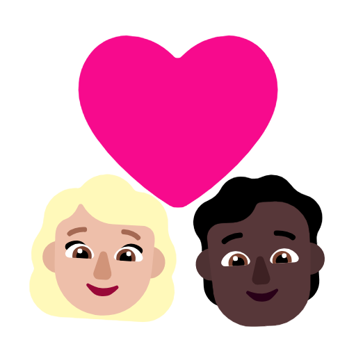 Пара з серцем: жінка, людина, середньо-світлий тон шкіри, темний тон шкіри для Microsoft Windows 11 23H2 June 2024 Update