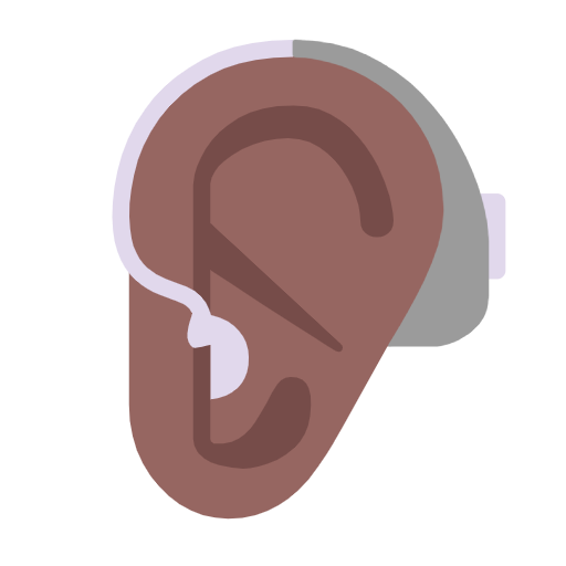 Ухо со слуховым аппаратом: темный тон кожи для Microsoft Windows 11 23H2 June 2024 Update