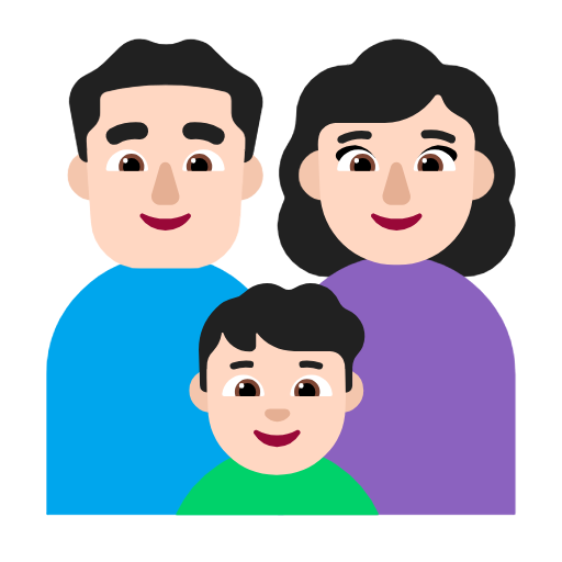 Сім'я-чоловік: світлий тон шкіри, жінка: світлий тон шкіри, хлопчик: світлий тон шкіри для Microsoft Windows 11 23H2 June 2024 Update