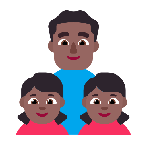 Семья - Мужчина: Средне-темный тон кожи, Девушка: Средне-темный тон кожи, Девушка: Средне-темный тон кожи для Microsoft Windows 11 23H2 June 2024 Update